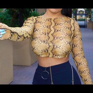 Snake Pattern Crop Top